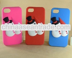 For iphone 5G 5S lovely Snowman silicone cover case