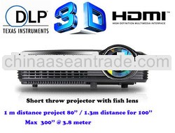 Full HD 4500lumens short throw 3D dlp projector