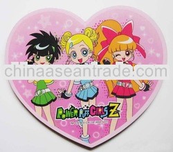 Heart-shaped doll logo mouse mat