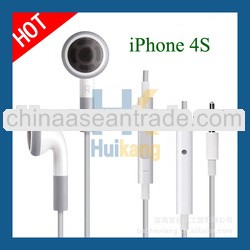 High Quality Earphone&Headphone With Mic,Remote and Apiral Cable For iPhone 4S For Gils From Ear