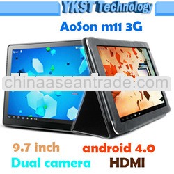 Hot! 9.7" IPS screen Aoson M11 3G dual camera RK3066 Dual core Android 3G tablet PC Bluetooth H