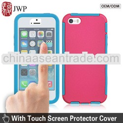 Hybrid 2 in 1 PC hard cover with rubber paint Dual colors TPU bumper with Touch Screen Protector for