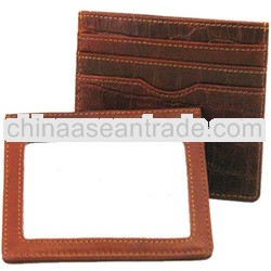 Leather Cheap ID Card Holder PVC Window