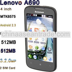 Lenovo A690 with 4" MTK6575 Dual Core Android 2.3 800*480p 512MB ROM 512MB RAM 3.2MP Camera Ori