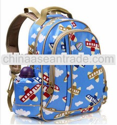Multicolor plane printing hard children backpack bags high school book bags