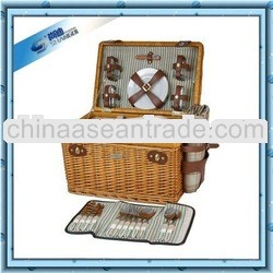 NEW ITEMS HOME GATHERING FOR 4 PEOPLE HANDMADE WICKER PICNIC BASKET