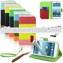 New Stylish Hybrid Wallet Leather case for Samsung galaxy S3 i9300