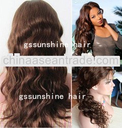 New arrival 22" #4 body wave 100% natural virgin indian lace front wigs