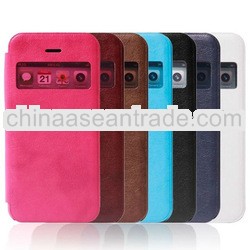 New leather case for iphone 5C with small window