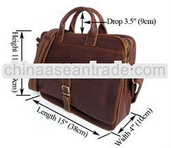 Stock Ready Crazy Horse Leather Men's Briefcase Handbag Bag Men # 6020