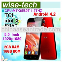 TCL idol X S950 5.0 Inch IPS MTK6589T Quad Core 1.5GHz 2GB ram 16GB rom 1920*1080 mobile phone