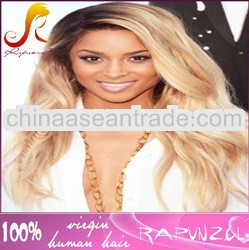 Two tone natural looking brazilian human hair wig/full lace wig