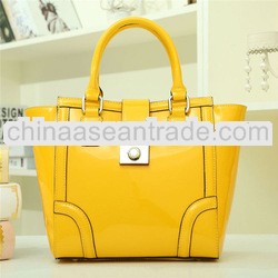 Wholesale Price 100% Real Leather Yellow Handbag 2013 # 3140D