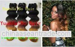 Wholesale Price 18" #1B#33#144 Ombre Color, Body Wave, Peruvian hair weaving