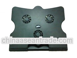 black plastic usb hub notebook cooling pad with 3 fans