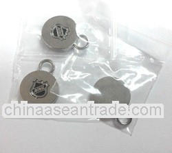 circle shape metal tag,custom brand logo metal label
