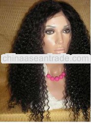 hot selling, 20" Indian virgin hair, curly full lace wig