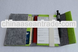 promotional card holder quality fashion passport holder made of eco friendly felt