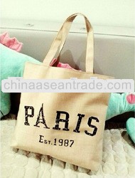 promotional cheap printing paris letters pattern shopping bag shoulder bag