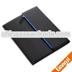 pu leather zipper pu folder portfolio of a4