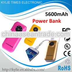 ultra-thin power bank 5600mah for samsung s2 s4 i9500 paypal accpet 1 year guaranty free logo