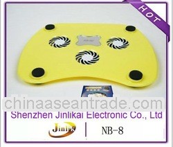 yellow plastic laptop cooling pad with LED light