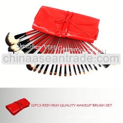 22 Piece Red makeup brush set 22pcs makeup brush