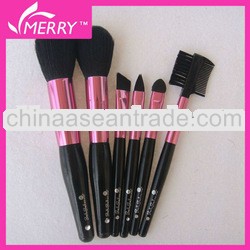 6pcs goat hair rhinestones makeup brush set