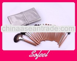 High end wood handle custom professional make up brushes