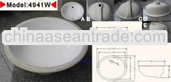 Main Bowl White Ceramic Undermount Sink