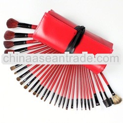 Red case 30pcs makeup brush set compostable make up brushes