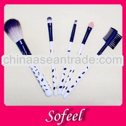 Sofeel 5pcs cosmetic travel brush set with high quality beauty handle