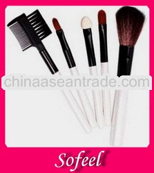 Sofeel 5pcs professional travel cosmetic brush sets with white handle