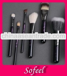 Sofeel 6pcs travel makeup brush kit with black handle