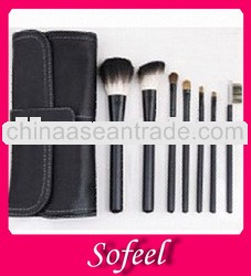 Sofeel 7pcs cosmetic brush set with black bag