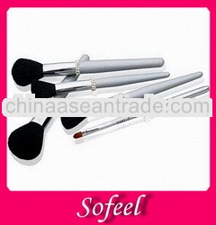 Sofeel goat hair 5pcs travel cometic brush set with wooden handle