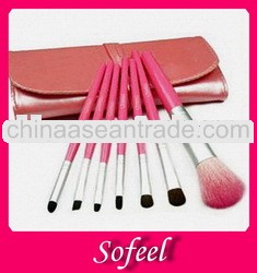 Sofeel professional 7pcs travel makeup brush set with pink bag