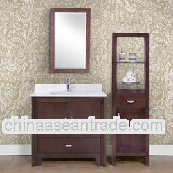 Stylish Canadian Small Single White Marble Top Bathroom Vanities