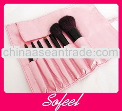 Synthetic hair aluminum ferrule wood handle cosmetic brush