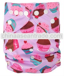 Waterproof Cute Cakes Printed Baby Diaper Cloth Nappy Ajustable Jctrade Diaper Factory