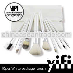 White case 10pcs makeup brush set cheap makeup brushes