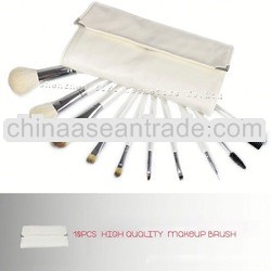 White case 10pcs makeup brush set retractable blush brush