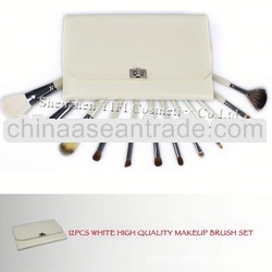 White case 12pcs makeup brush set brush set with pu bag