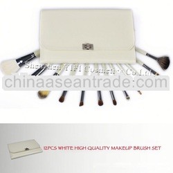 White case 12pcs makeup brush set cheap essential brush sets