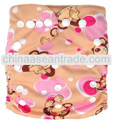 Wholesale Jctrade Cloth Diapers Reusable PUL Monkey Prints Baby Diapers