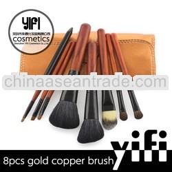 Wholesales!!!Golden 8pcs cosmetic brush cosmetic brush kit case