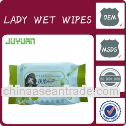 spunlace surface and soft lady wet tissue/lady wipes