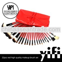 wholesale! Red case 22pcs makeup brush setsynthetic cosmetic makeup brush sets