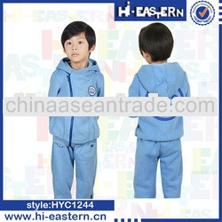 2013 fashion design autumn thick children set with zipper side