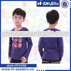 2013 last design leisure purple children boy's long sleeve shirts